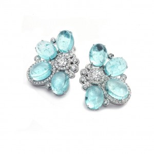 Paraiba, white gold and diamond earrings by Coomi Jewels