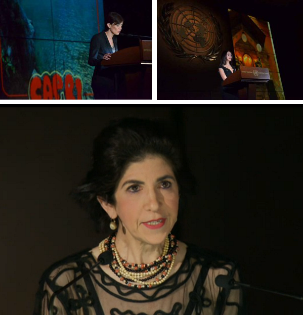 Fabiola Gianotti all'ONU sul palco di Ferite a Morte
