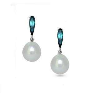 Lizunova pearls & Paraiba earrings